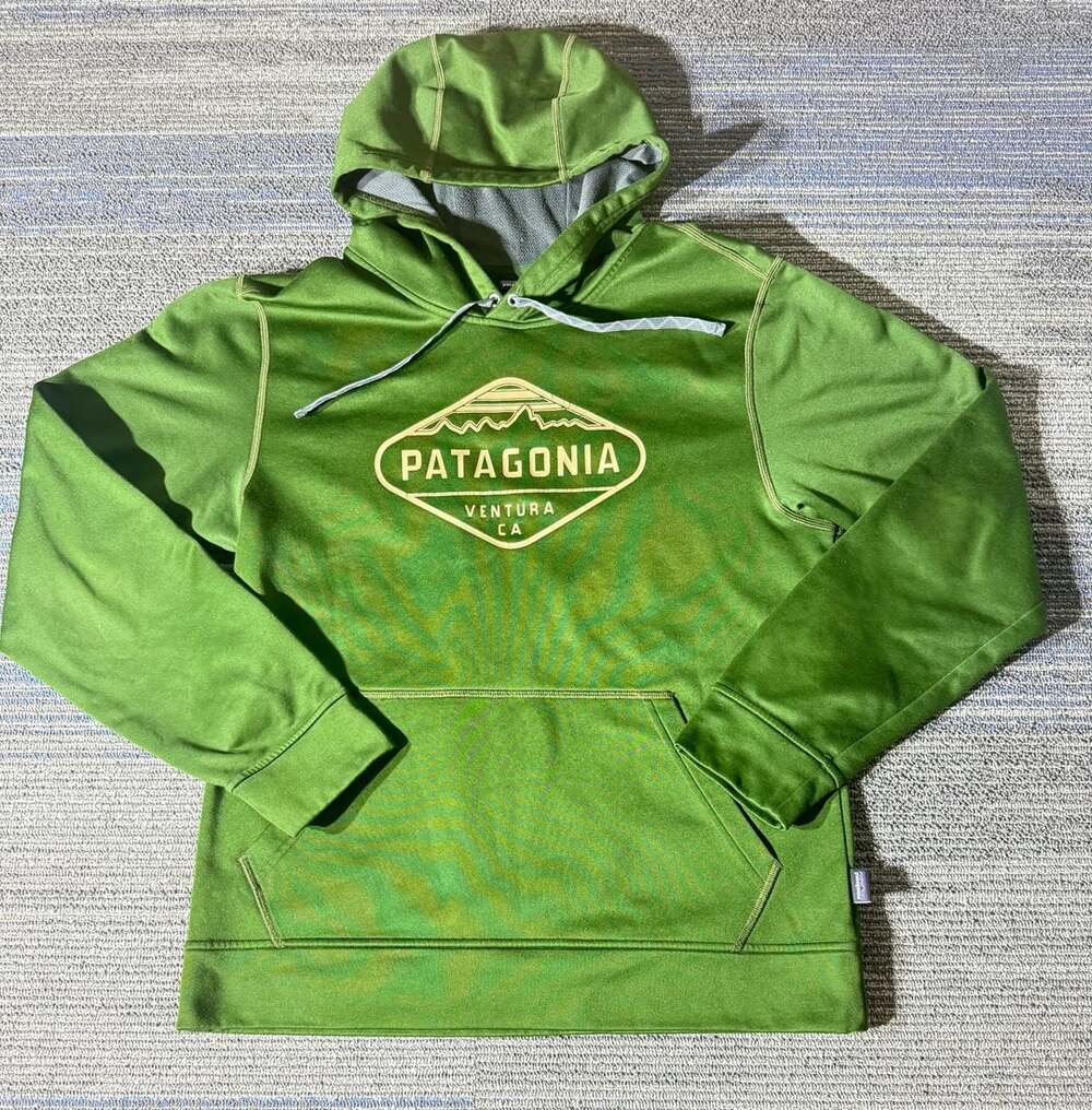 Patagonia Fitz Roy Crest PolyCycle Hoody Size M Green Hoodie